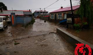 哈尔滨暴雨现场:大片房屋被淹